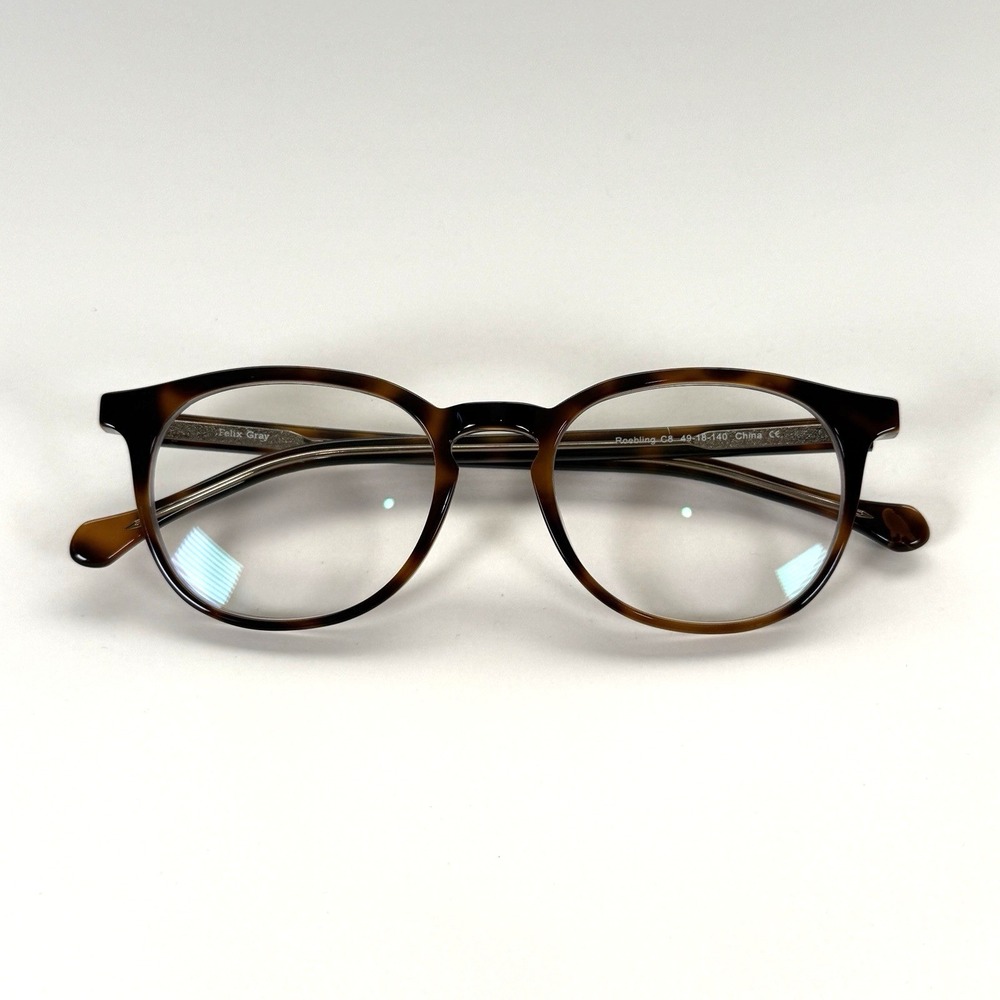 Felix Gray Roebling C8 Eyeglasses Frames 49-18-140 Brown Tortoise Keyhole